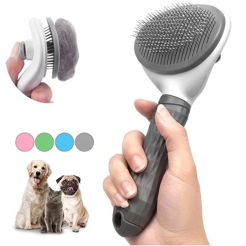 Self-Cleaning Pet Grooming Brush - Removes Loose Hair in Seconds