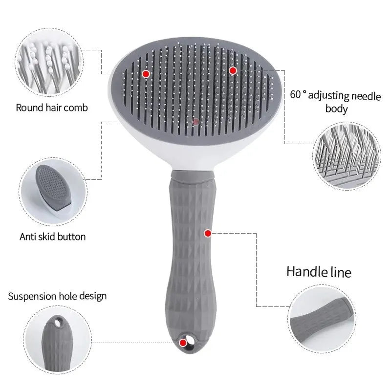 Self-Cleaning Pet Grooming Brush - Removes Loose Hair in Seconds