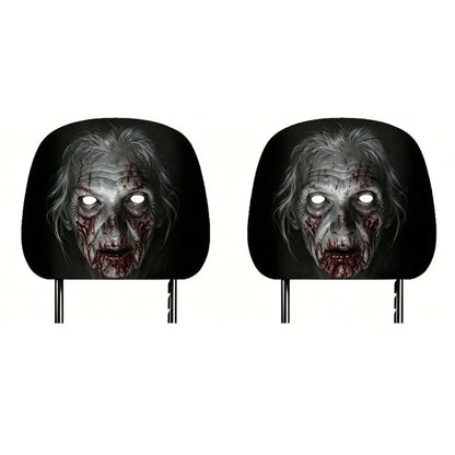Creepy Halloween Car Headrest Cover