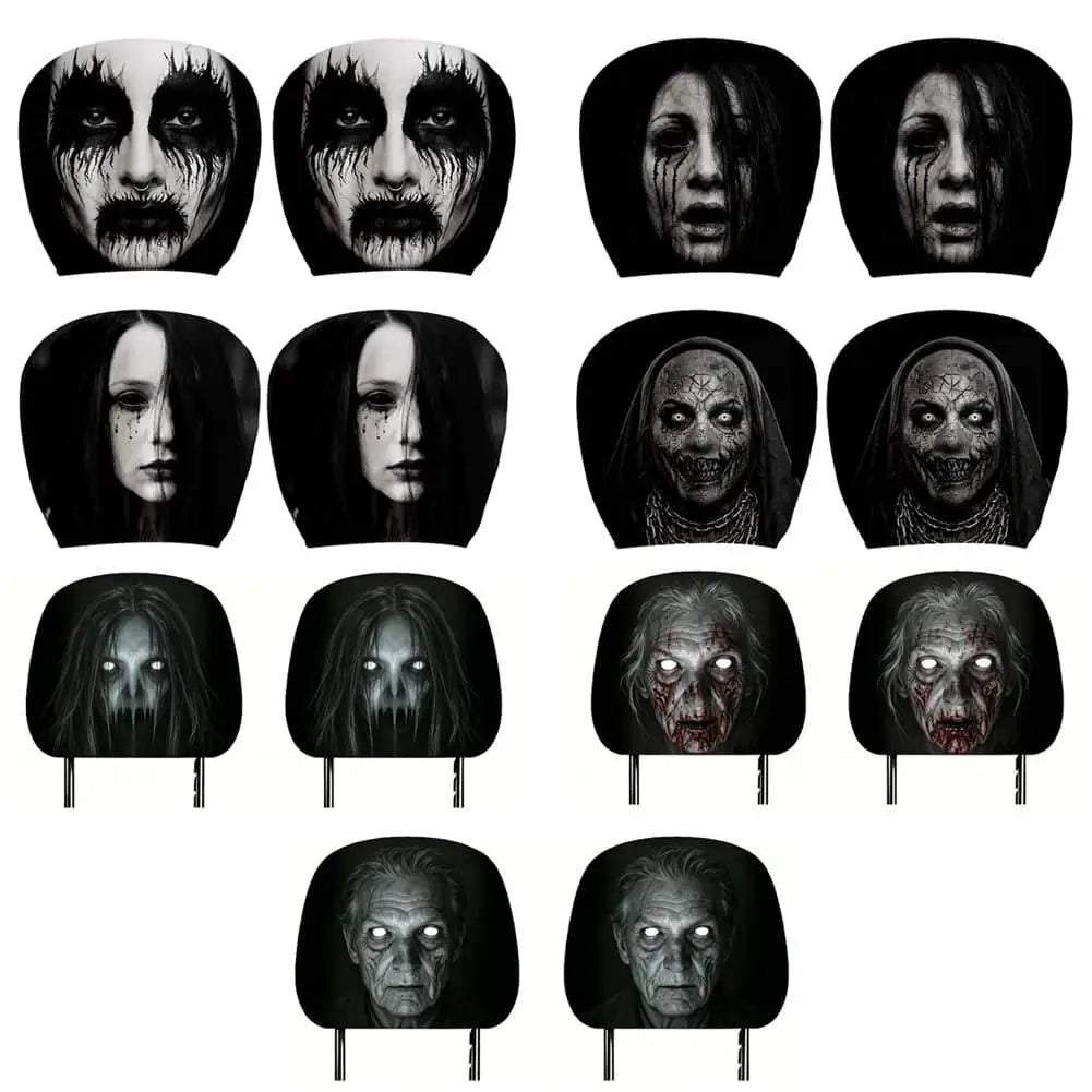 Creepy Halloween Car Headrest Cover