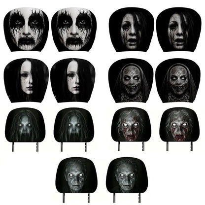 Creepy Halloween Car Headrest Cover