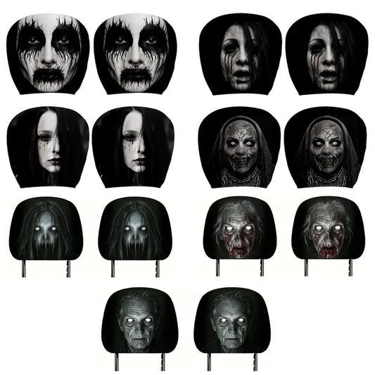 Creepy Halloween Car Headrest Cover