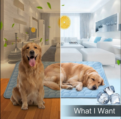 Cooling Pet Mat - Ice Silk Summer Bed for Dogs & Cats