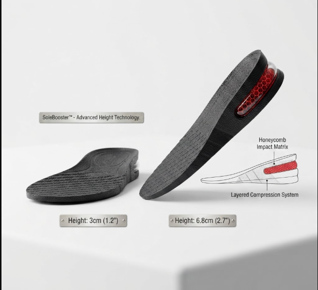 Height Booster Insoles — All-Day Comfort & Confidence (8+ Hour Wear)